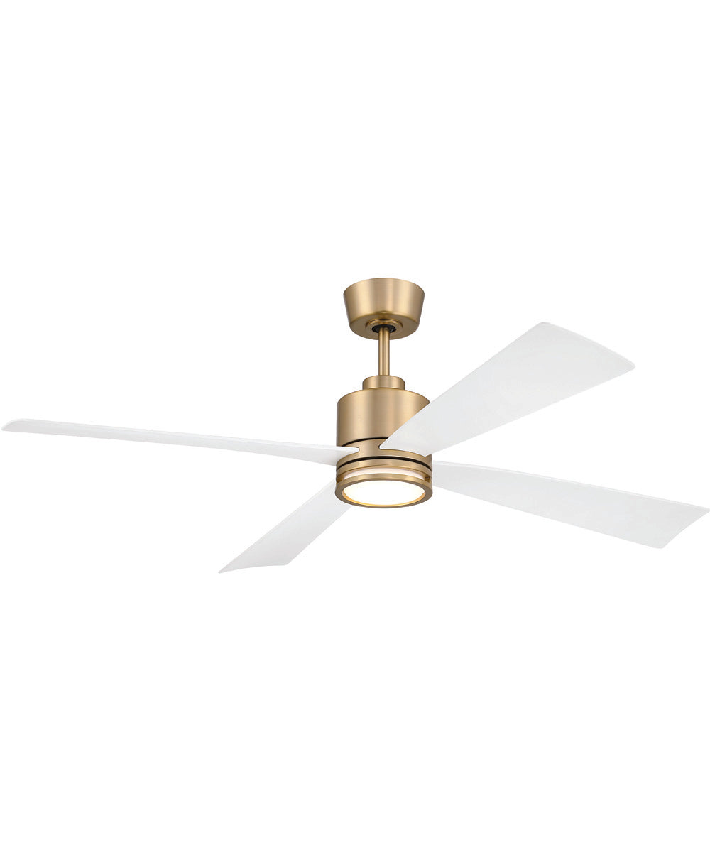Rhett 52" 4-Blade Indoor/Outdoor Ceiling Fan Damp Rated 1-Light Fan Satin Brass