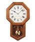 22"H Schoolhouse Wall Clock Dark Brown Solid Oak
