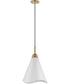 Tango 1-Light Pendant Matte White / Burnished Brass