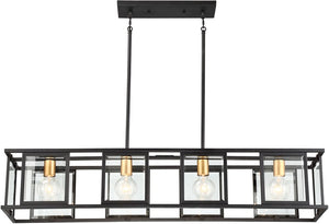 42"W Payne 4-Light Pendant Midnight Bronze