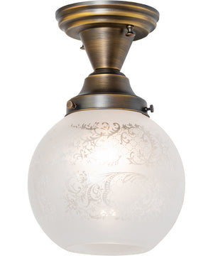 8" Wide Revival Schoolhouse Vivianna Flushmount