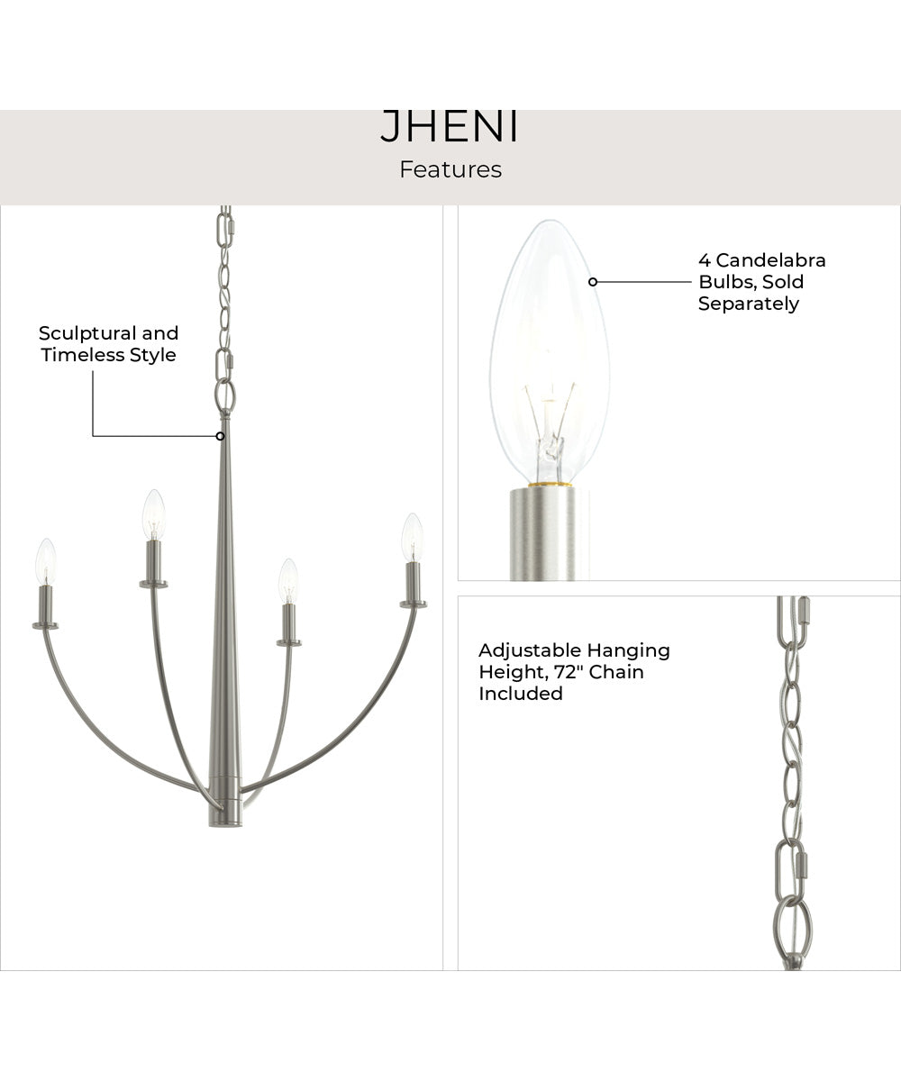 Jheni 4-Light Medium Chandelier Brushed Nickel