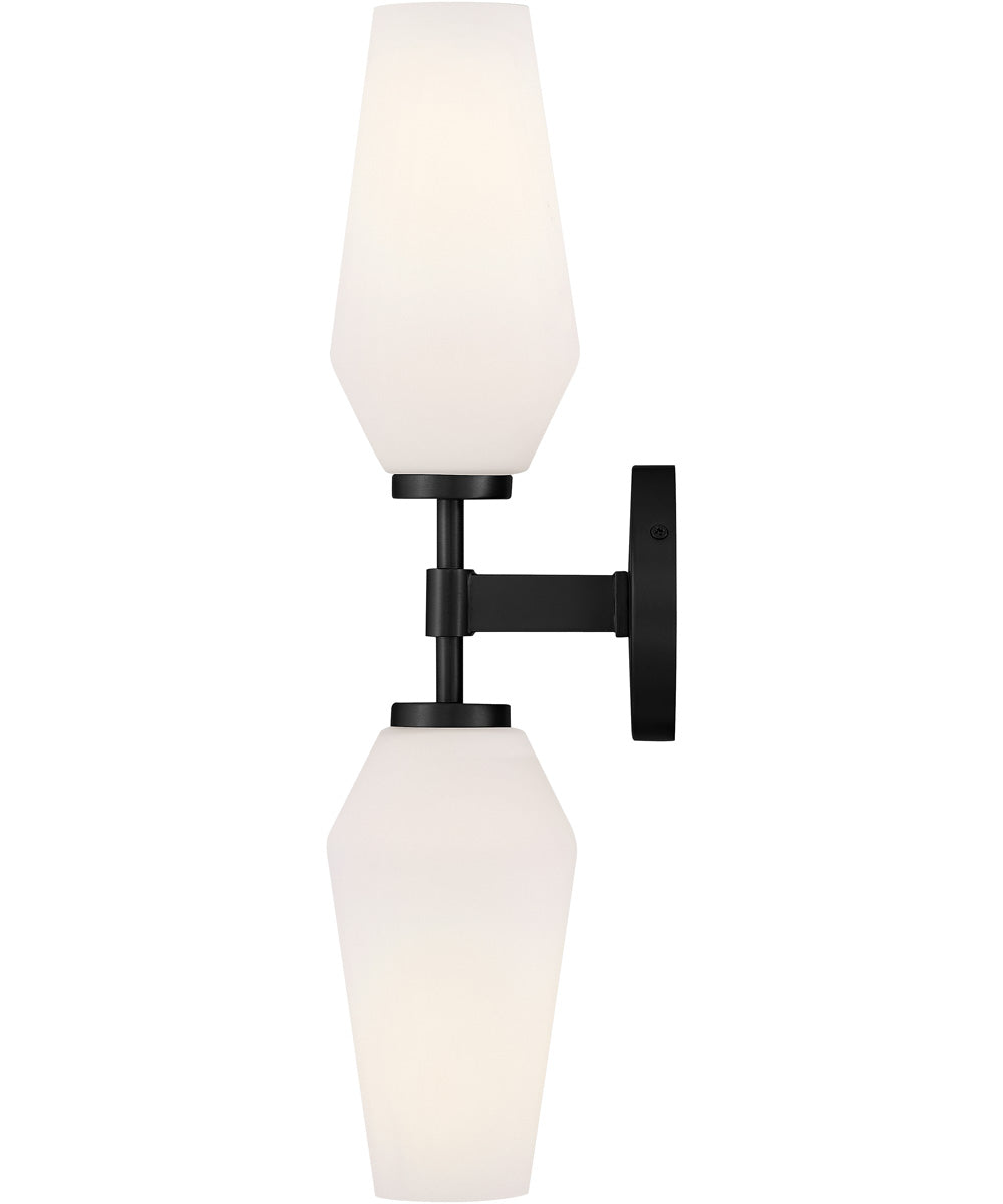 Gio 2-Light Large Two Light Sconce in Black