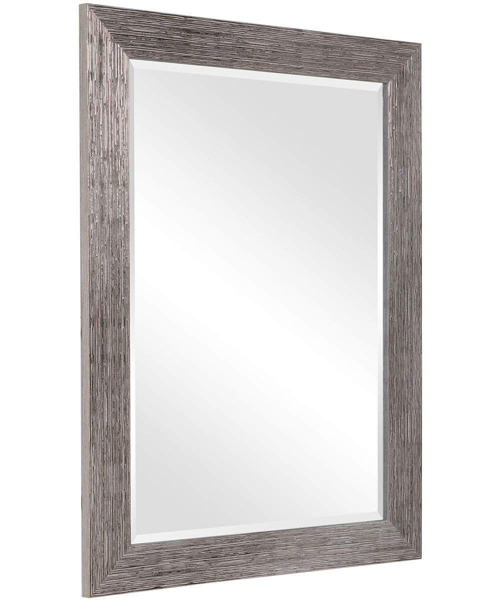 26x36" Wall Mirror Slightly Raised in Silver Tones
