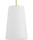 Clarion 1-Light Etched White Pendant P500430 Satin Brass