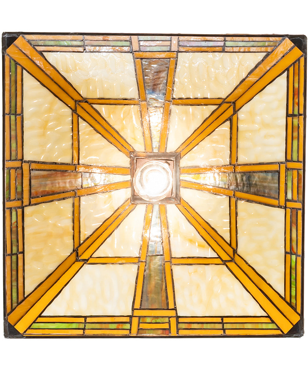 17" Square Prairie Straw Flushmount