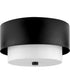 Silva 2-Light White Linen Shade 14" Flush Mount Matte Black