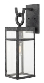 22"H Porter 1-Light Medium Outdoor Wall Light in Aged Zinc