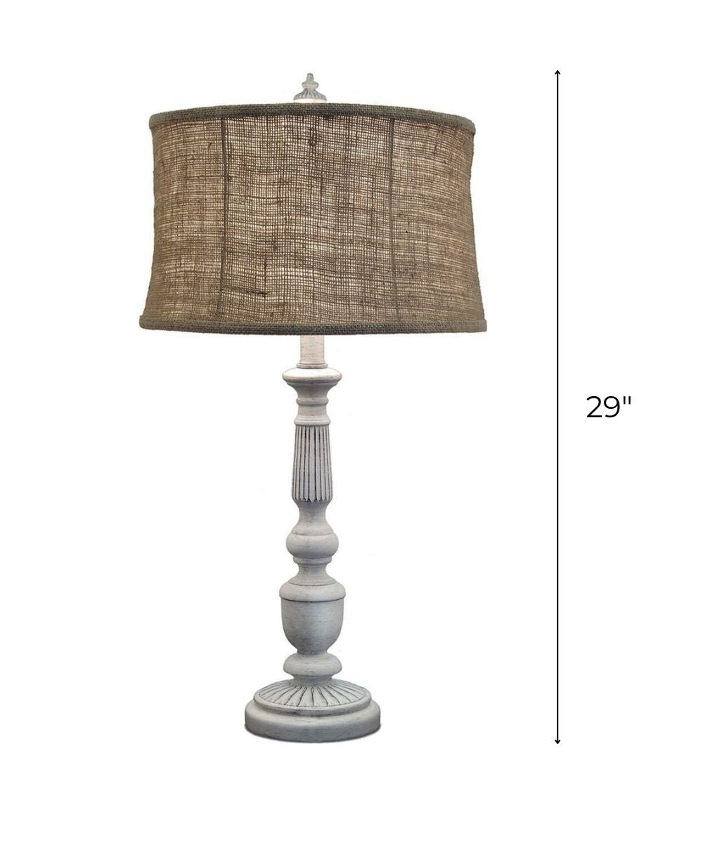 29"H 3-Way Table Lamp Distressed White