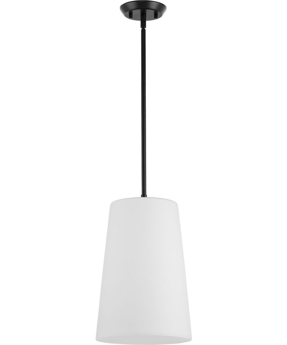 Clarion 1-Light Etched White Pendant P500430 Matte Black