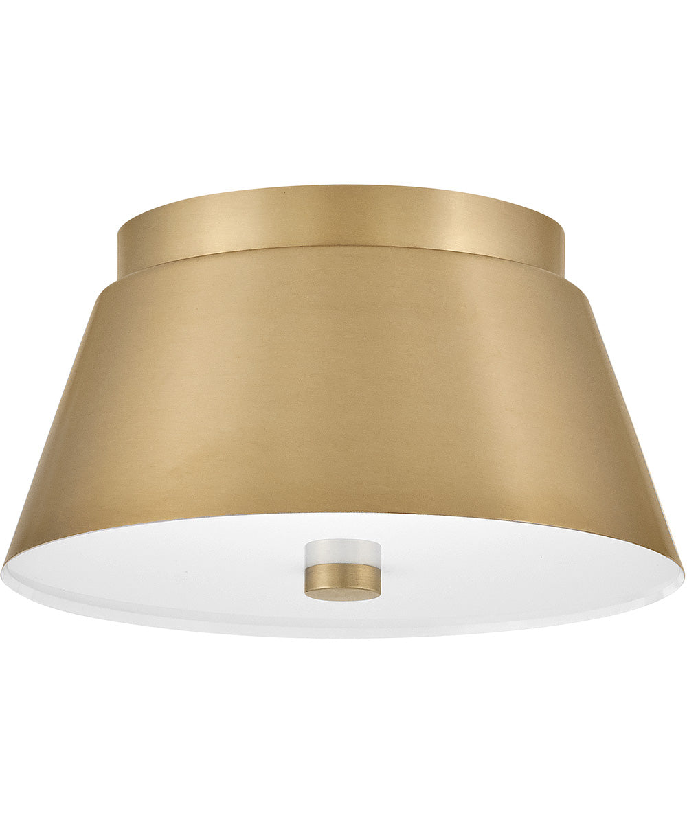 Tess 2-Light Small Flush Mount in Lacquered Brass