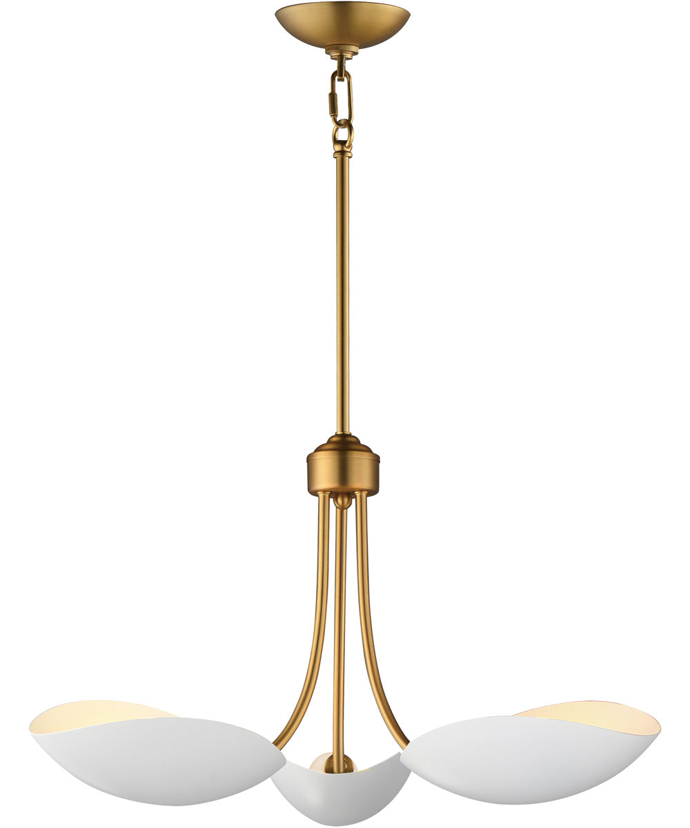 Maris 3-Light Pendant White/Natural Aged Brass