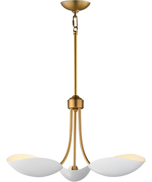 Maris 3-Light Pendant White/Natural Aged Brass