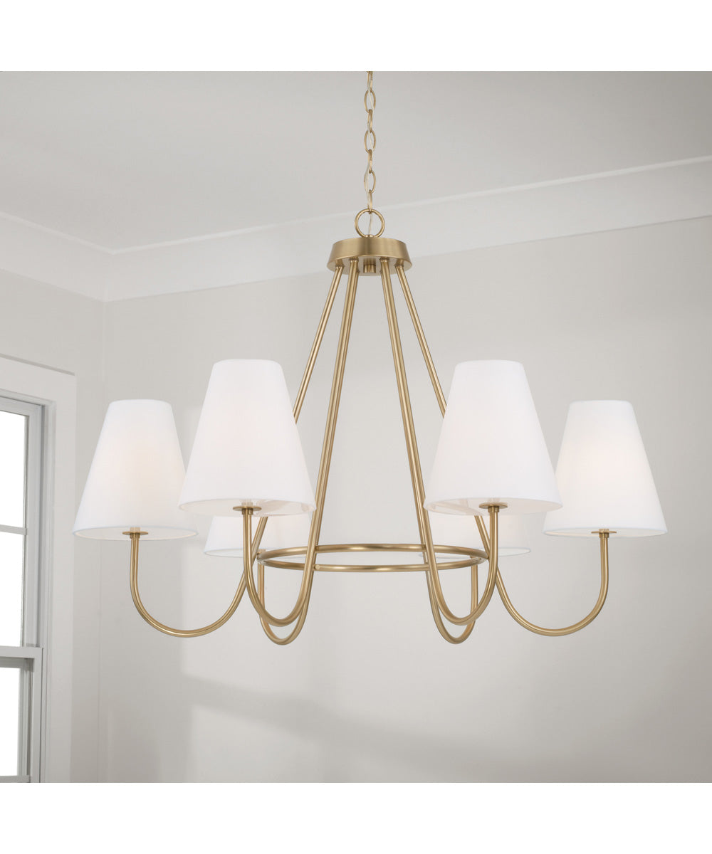 Julia 6-Light Chandelier Matte Brass