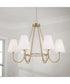Julia 6-Light Chandelier Matte Brass