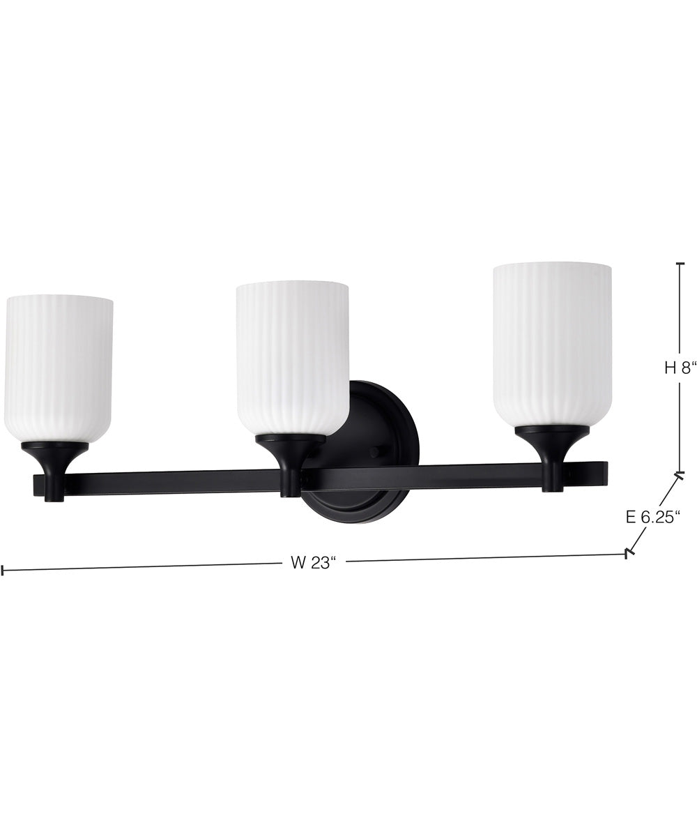 Solara 3-Light Vanity & Wall Matte Black