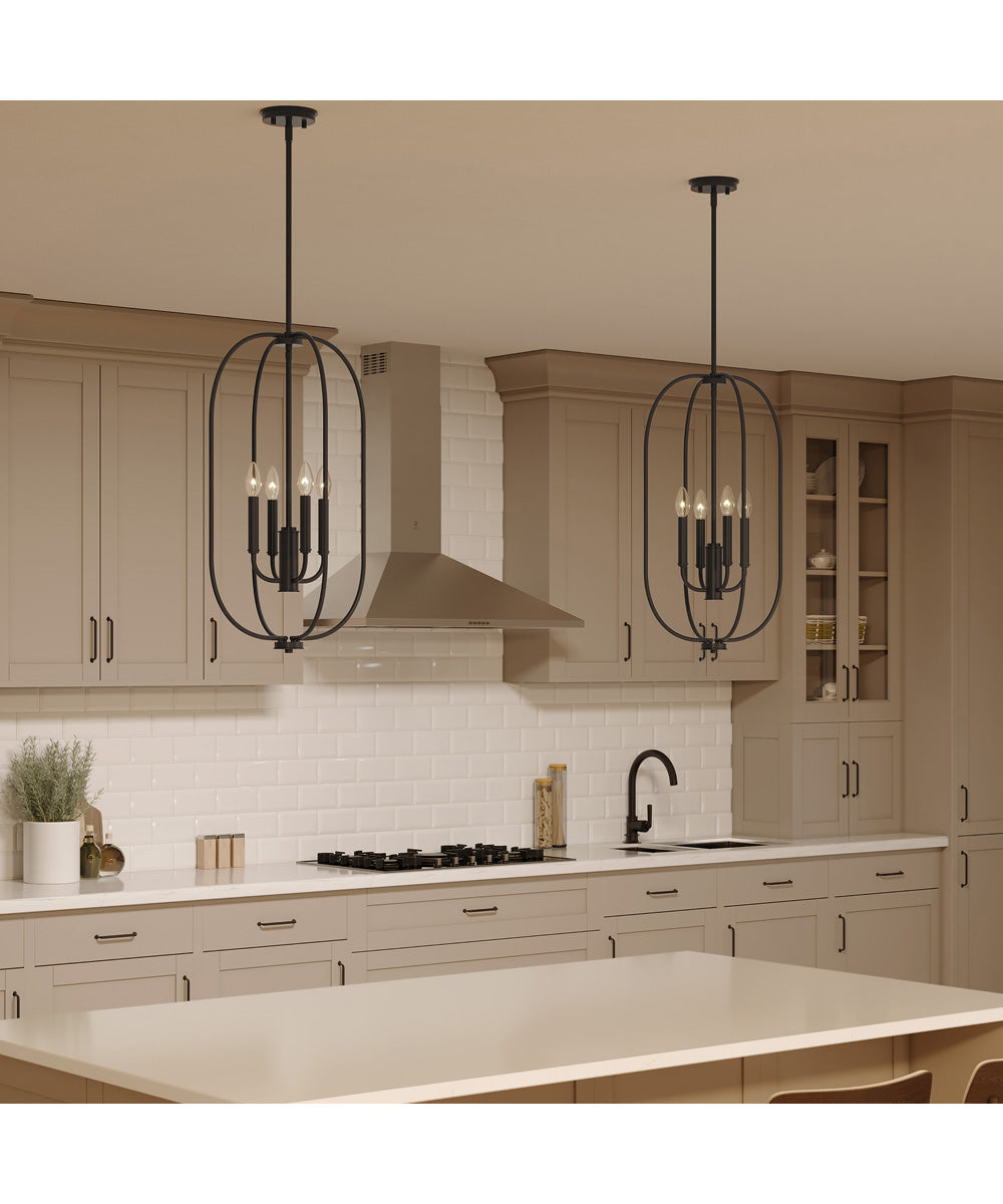Reines 4-Light Foyer Pendant Matte Black