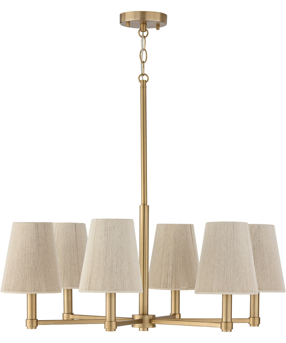 Mira 6-Light Chandelier Matte Brass