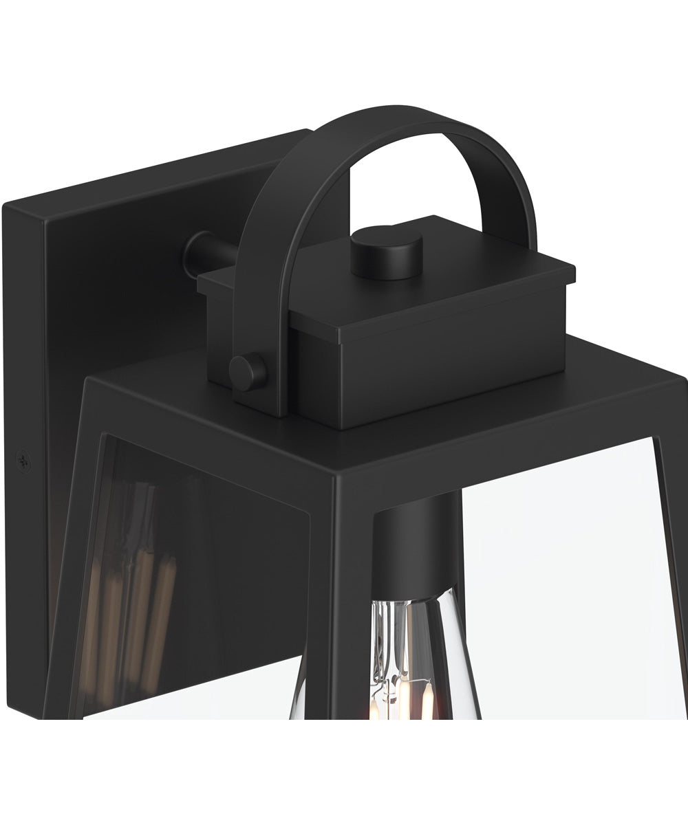 Hedry Medium Outdoor Wall Lantern with Clear Glass Panels Matte Black