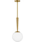 Izzy 1-Light Small Pendant in Lacquered Brass
