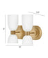 Tallulah 4-Light Small Two Light Vanity in Lacquered Brass