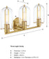 Skylar 3 Light Vanity Brushed Gold