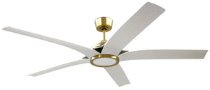 Fonz 65" Indoor Ceiling fan with 5-blades 1-Light Fan Satin Brass