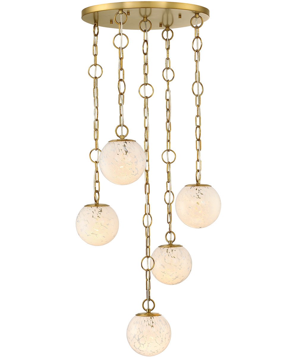 Wine Flower 5 Light Chandelier Brushed Gold