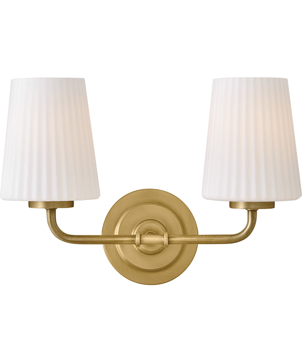 McKenna 2-Light Small Two Light Vanity in Lacquered Brass