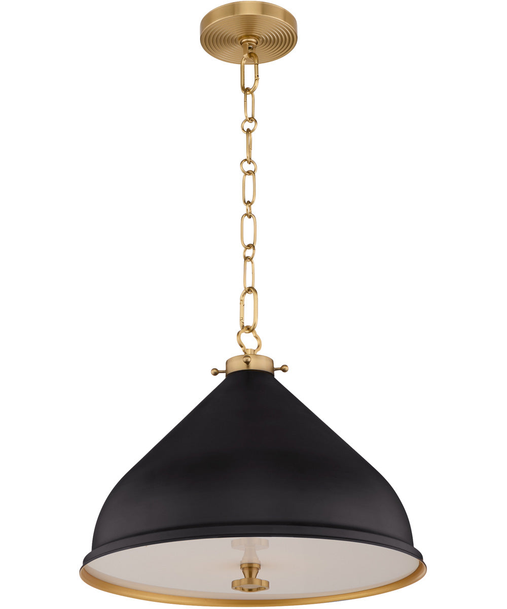 Bonnel 1-light Pendant Matte Black|Aged Brass