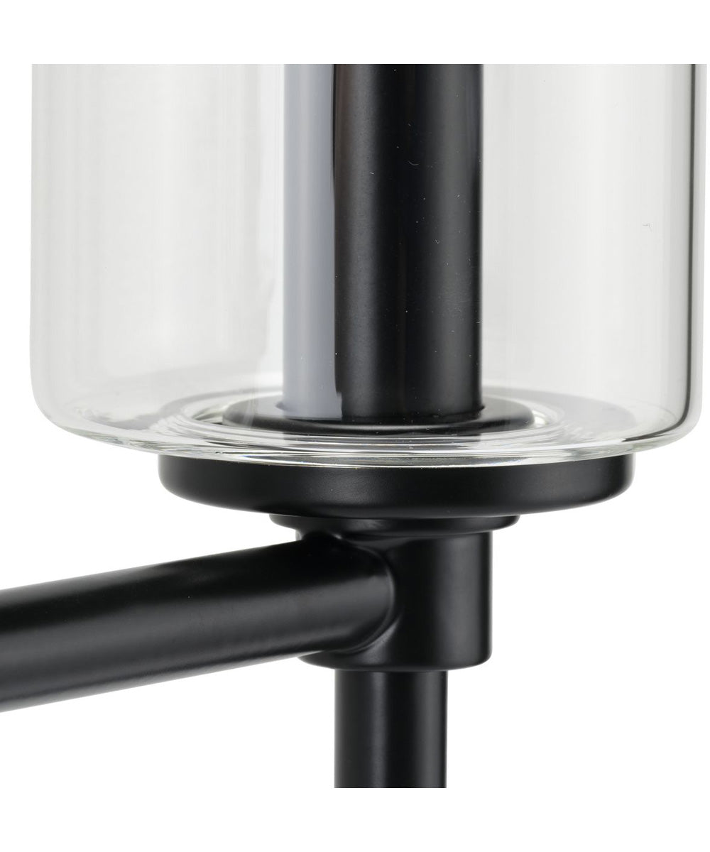 Elara 3-Light Clear Glass New Traditional Bath Vanity Light Matte Black