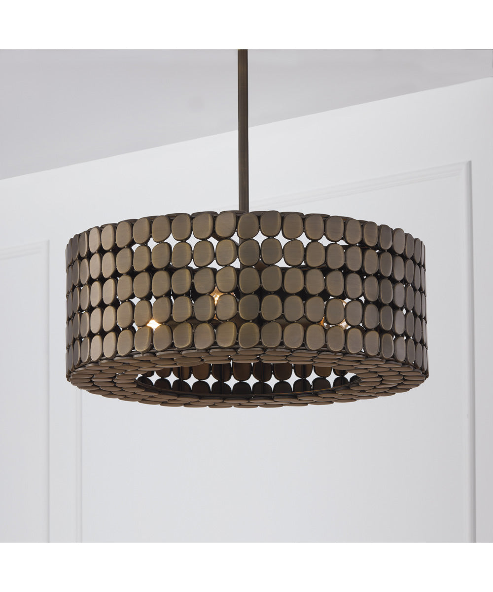 Eliana 4-Light Pendant Dark Brass
