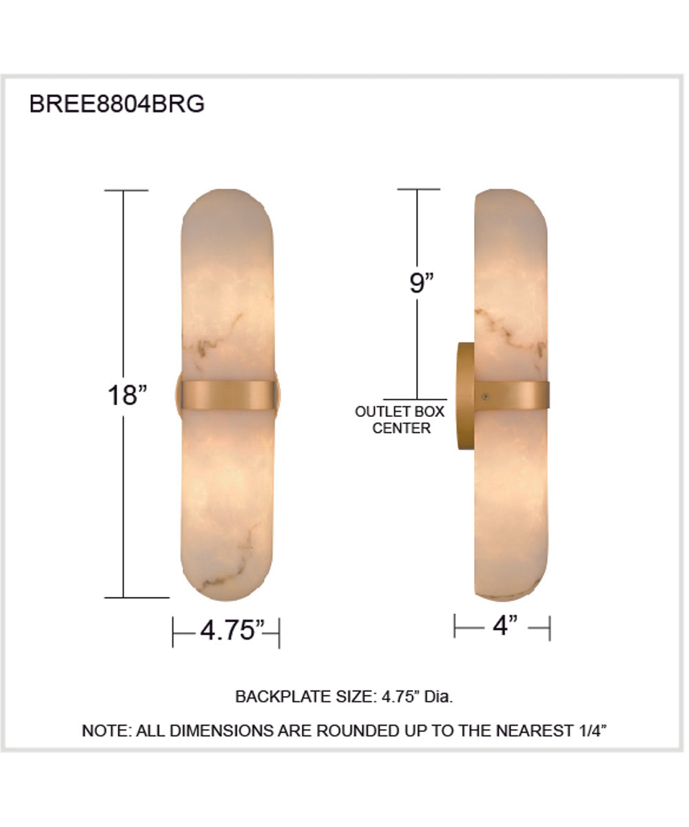 Bree 2-light Wall Sconce Brushed Gold