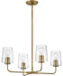 Kline 4-Light Medium Single Tier Chandelier in Lacquered Brass