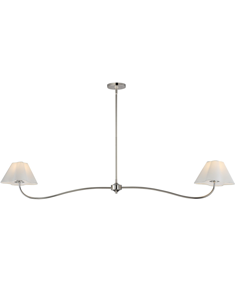 Saxon 2-Light Pendant Polished Nickel