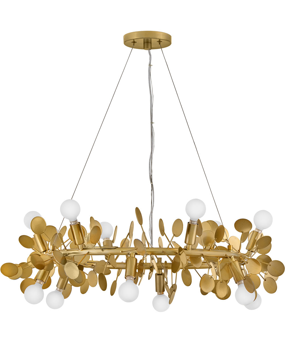 Lolli 12-Light Medium Single Tier Chandelier in Distressed Brass