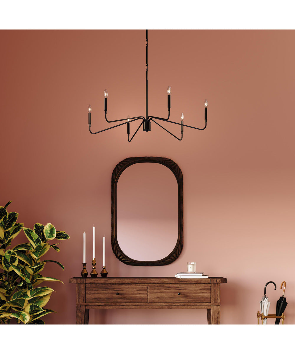 Pilar 6-Light Chandelier Matte Black