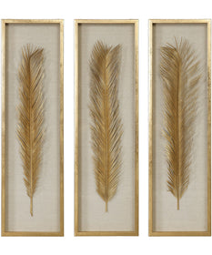 Palma Gold Leaf Shadow Box Set of 3