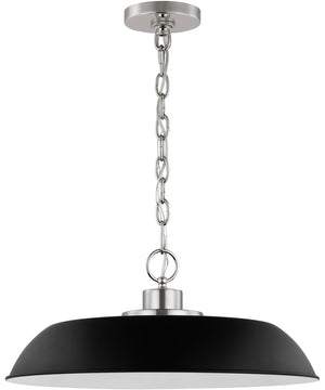 Colony 1-Light Pendant Matte Black / Polished Nickel