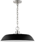 Colony 1-Light Pendant Matte Black / Polished Nickel