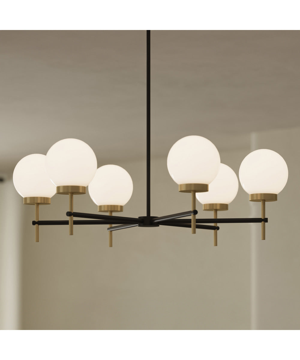 Rigsby 6-Light Medium Chandelier Matte Black and Brushed Gold