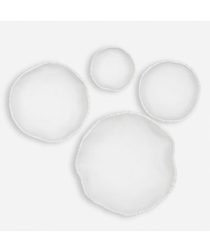 Lucky Coins White Metal Wall Bowls, Set of 4