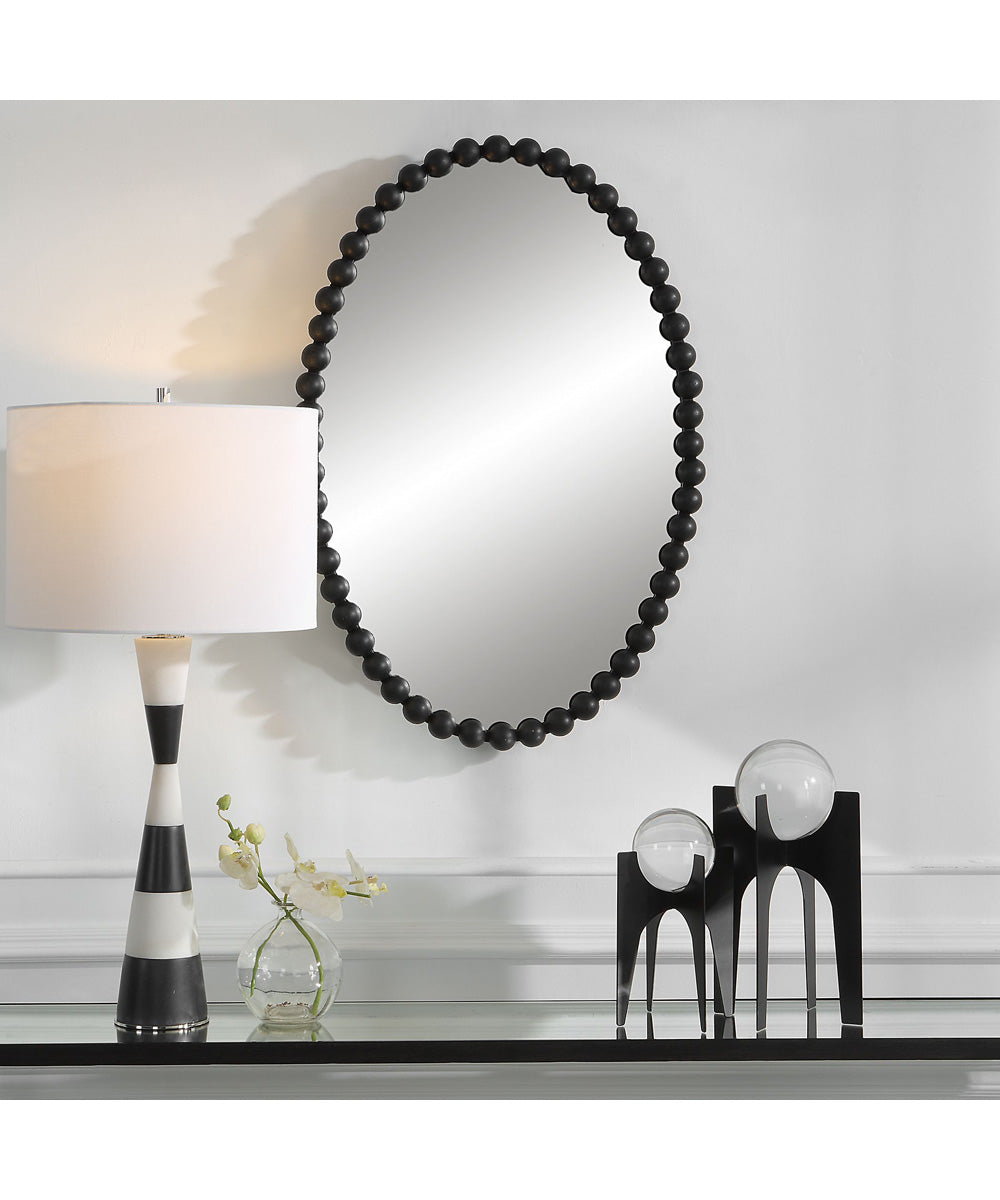 Serna Black Oval Mirror