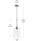 Ilia 1-Light Pendant with Clear Glass Shade Brushed Nickel