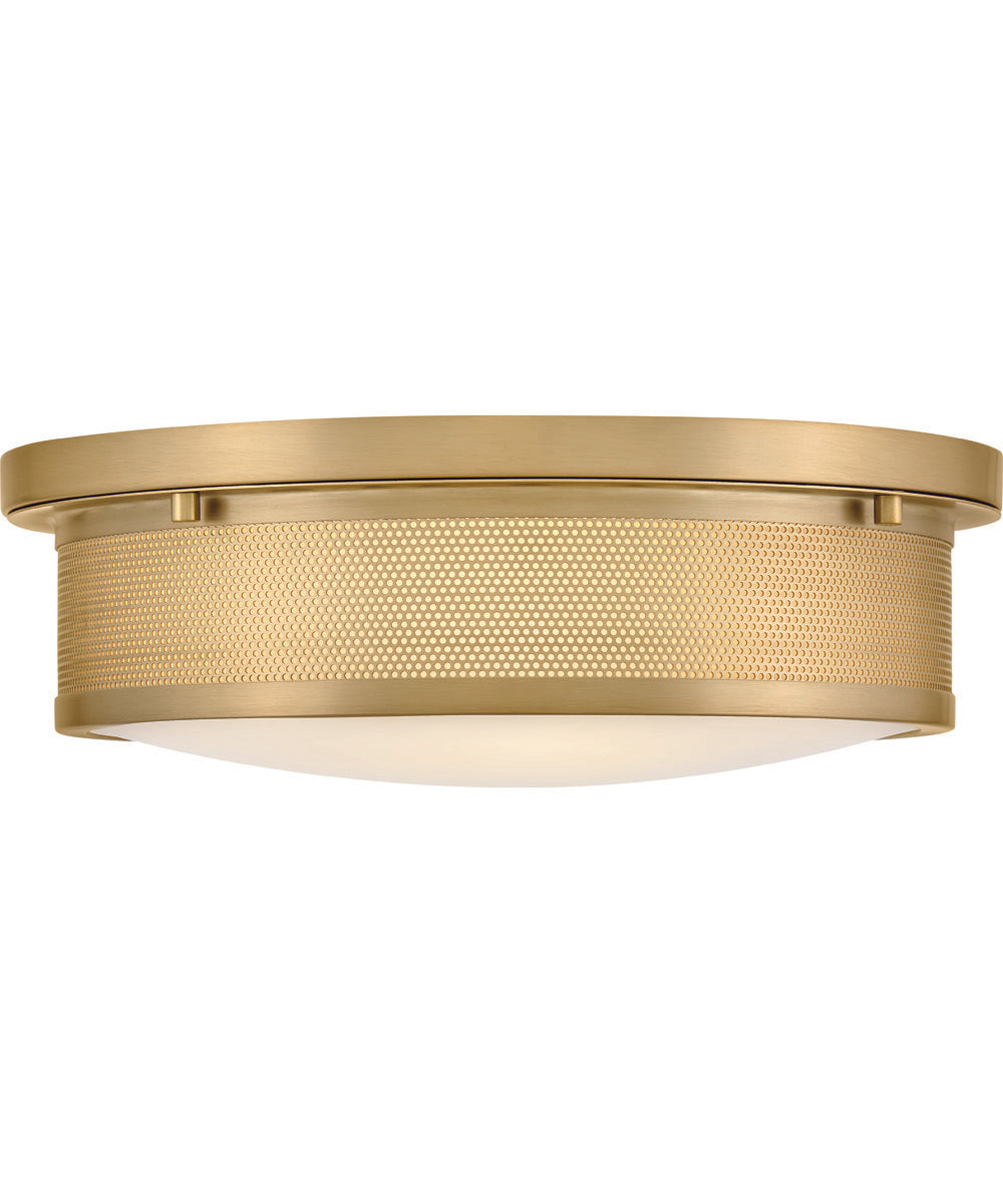 Pierce 3-Light Medium Flush Mount in Lacquered Brass