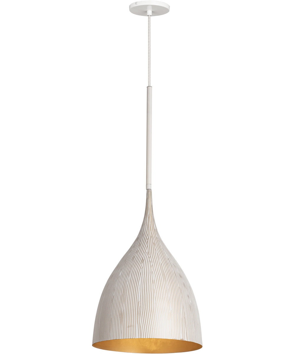 Fleur Small 1-Light Pendant White/Gold
