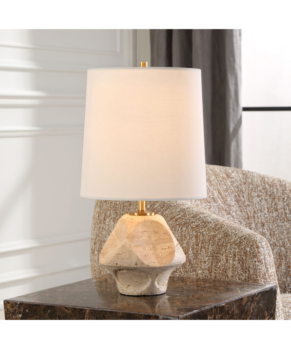 Indent Travertine Accent Lamp