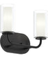 Mack 2-Light Vanity Light with Layered Glass Shades Matte Black
