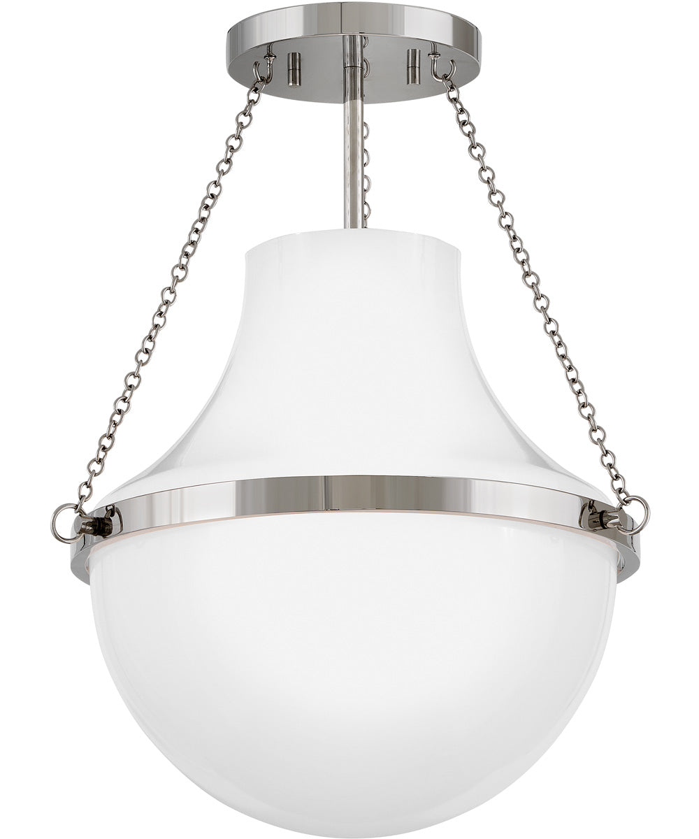 Collins 1-Light Medium Semi-Flush Mount in Polished Nickel
