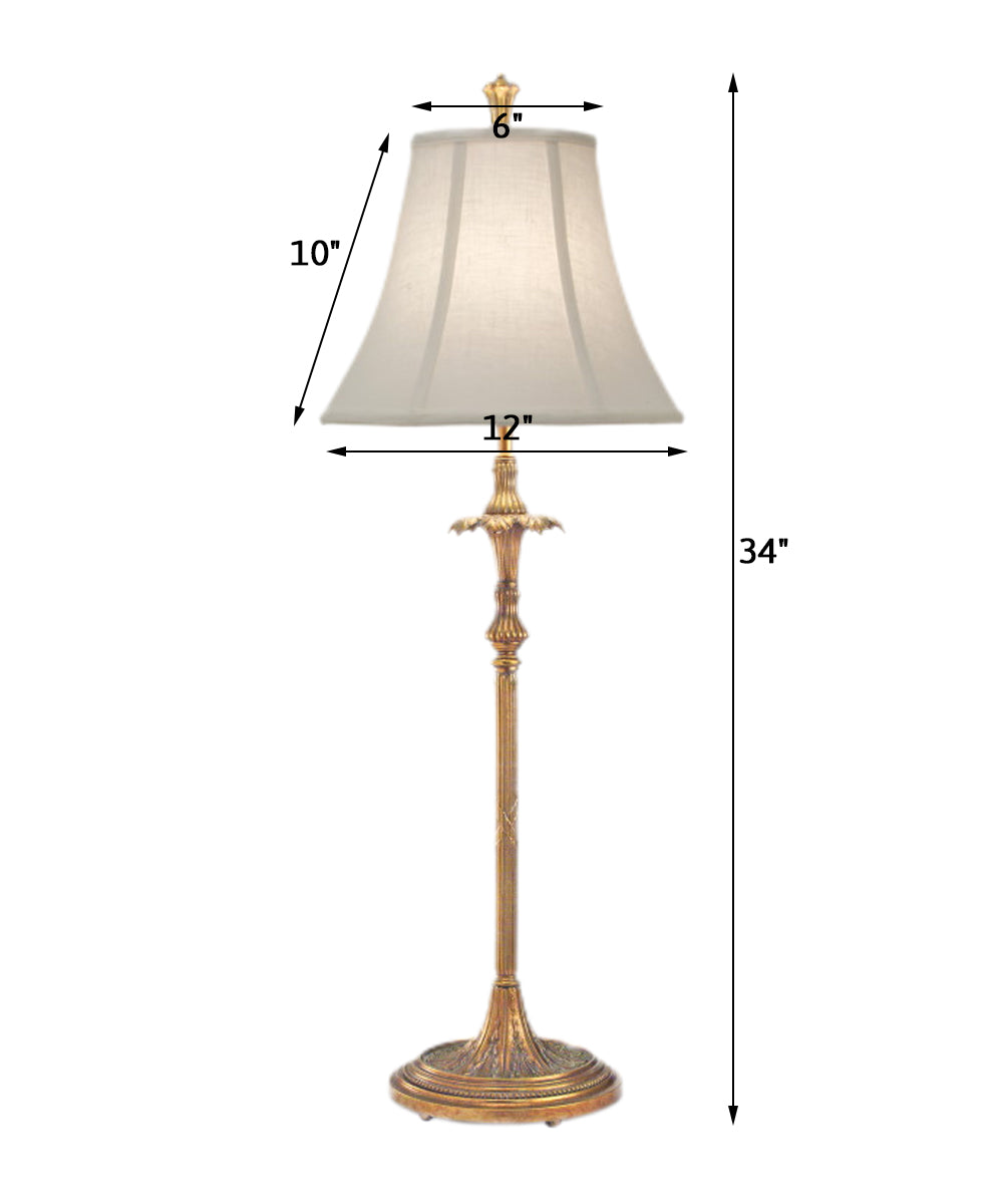 34"H Polished Honey Brass Signature by Stiffel Buffet Lamp, 3-Way